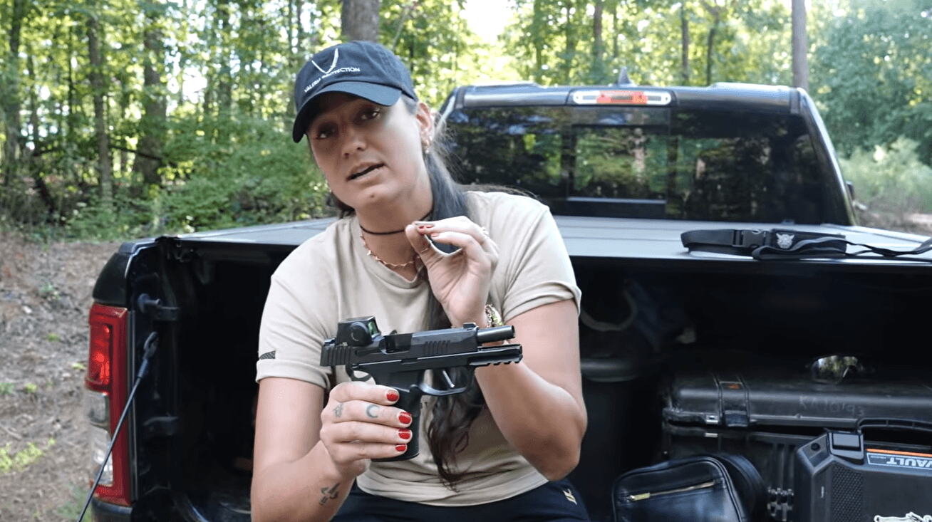 Concealed carry pistol with red dot
