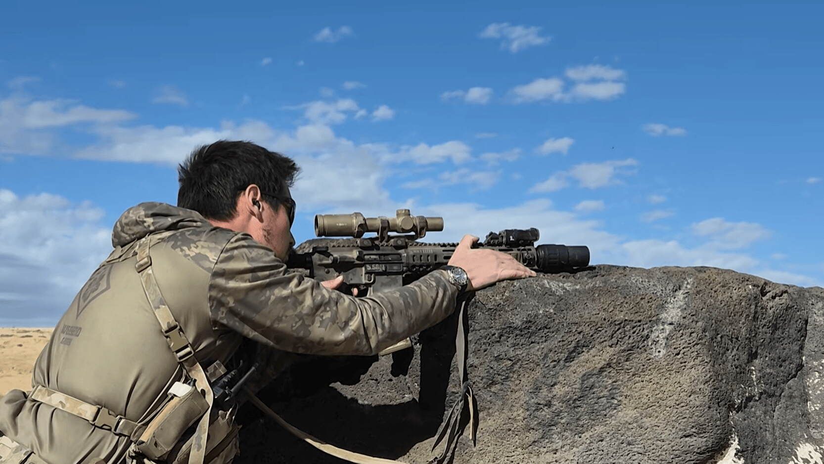 FAST Idaho rifle shooter on barricade