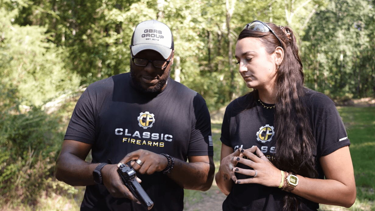 Classic Firearms hosts inspecting 9mm pistol