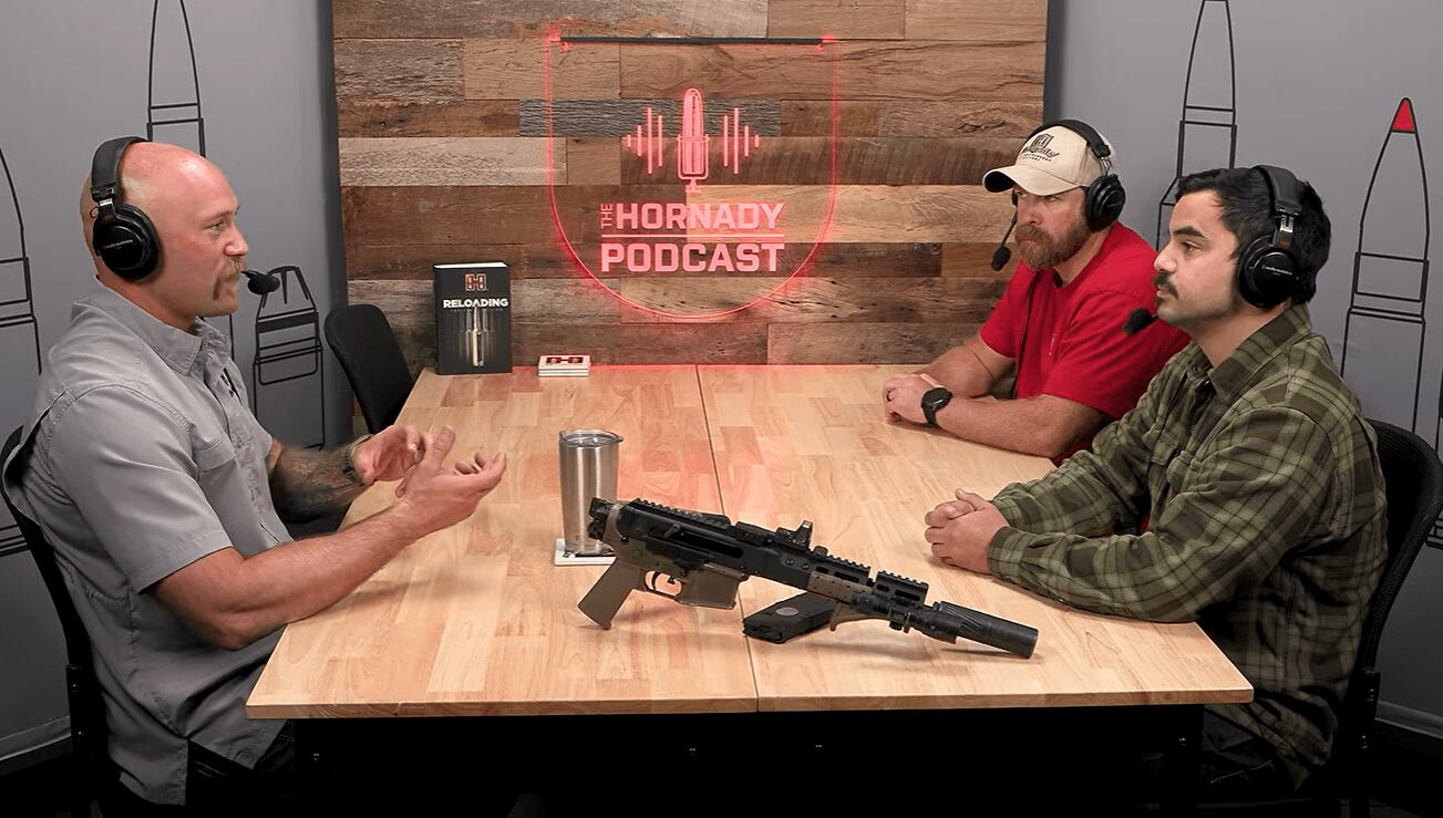 Hornady Podcast hosts with suppressed SBR