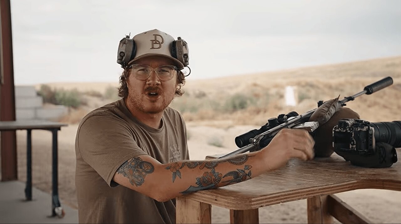 Suppressed Mini-14 on range bench