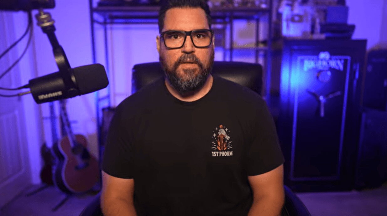 Armed Scholar host on AR-15 case